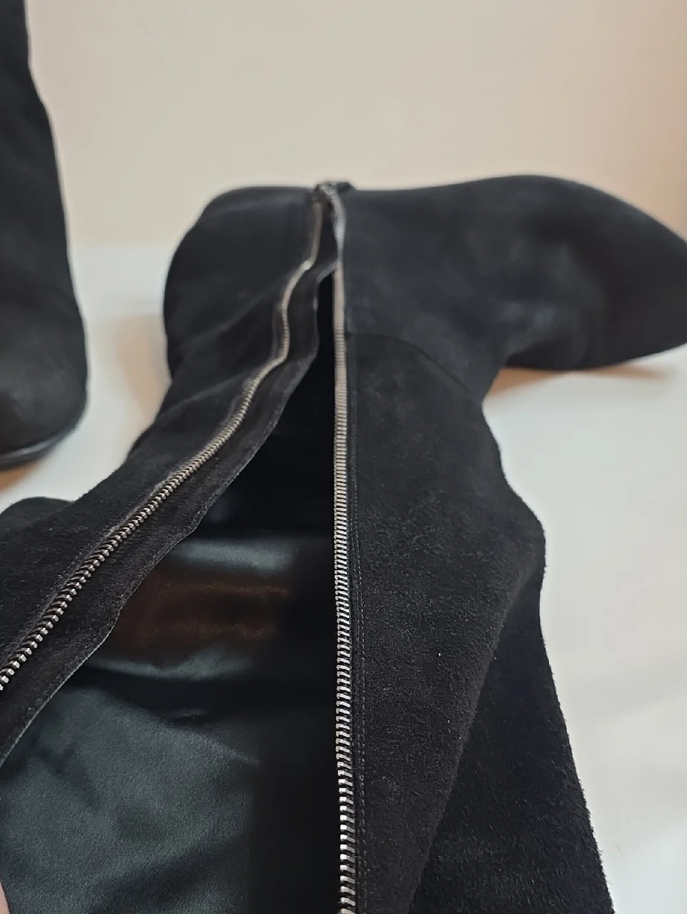 STUART WEITZMAN LEATHER SUEDE OVER THE KNEE TALL BLACK BOOTS LADIES 8.5